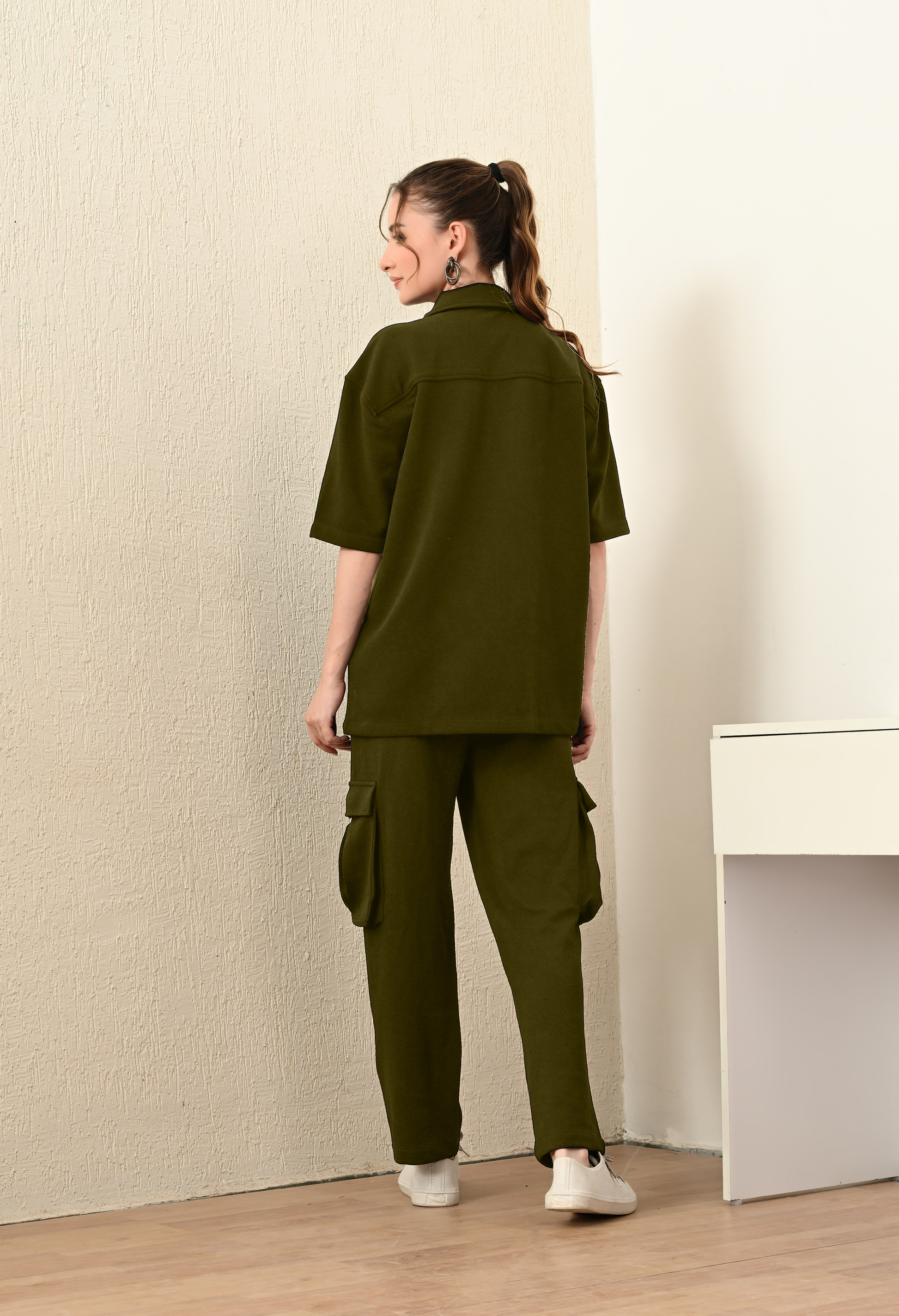 Olive Green Color Co-ord Set for Women