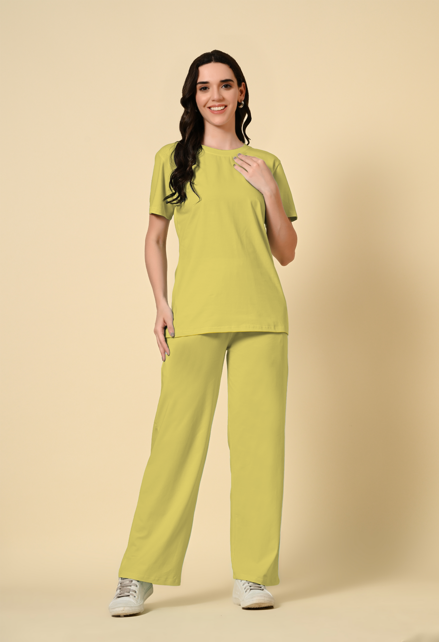 Lemon Grass lounge wear Co-ord set - FLIQ