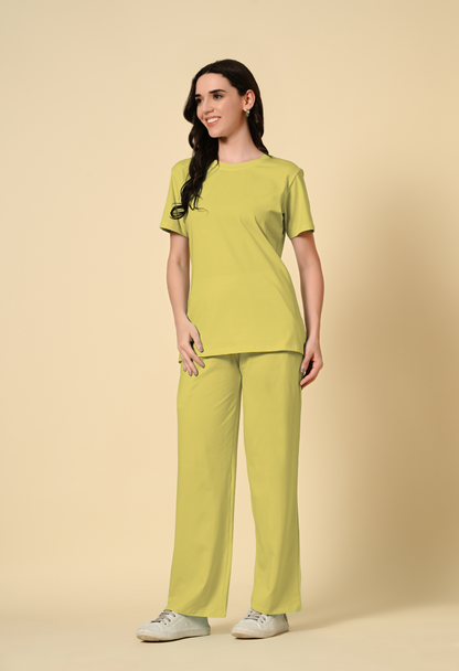 Lemon Grass lounge wear Co-ord set - FLIQ