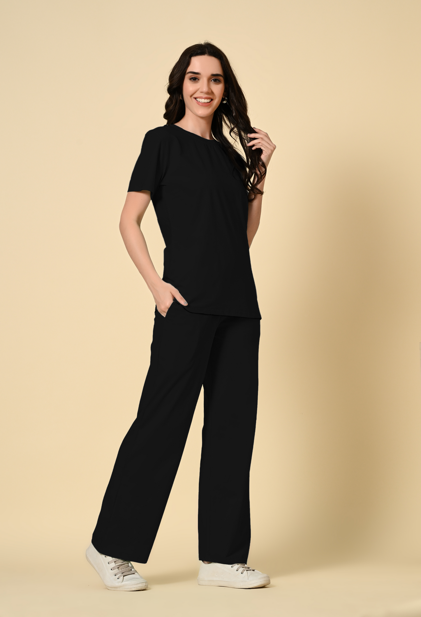 Black lounge wear Co-ord set - FLIQ