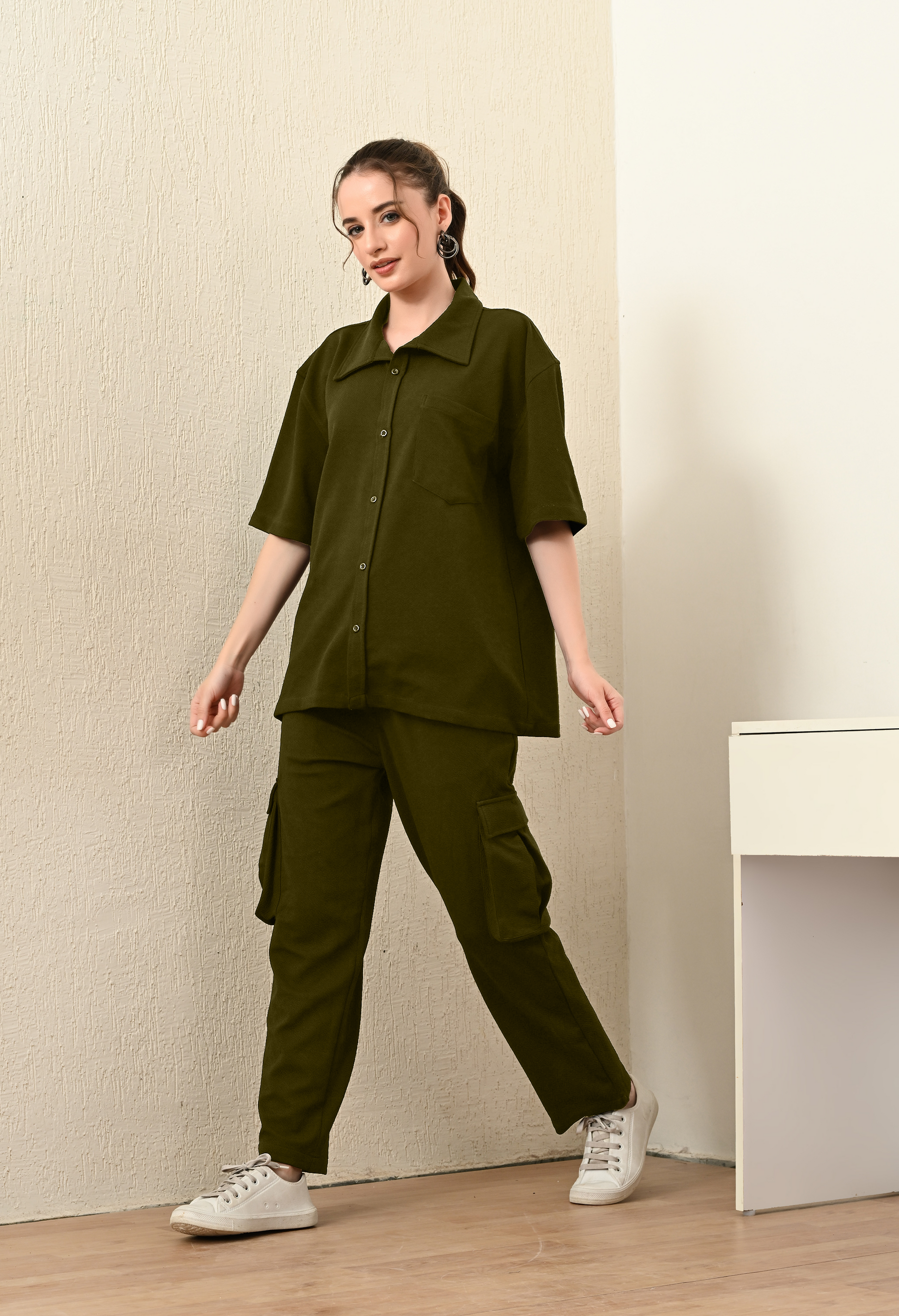 4 pocket Women's Olive Green Cargo