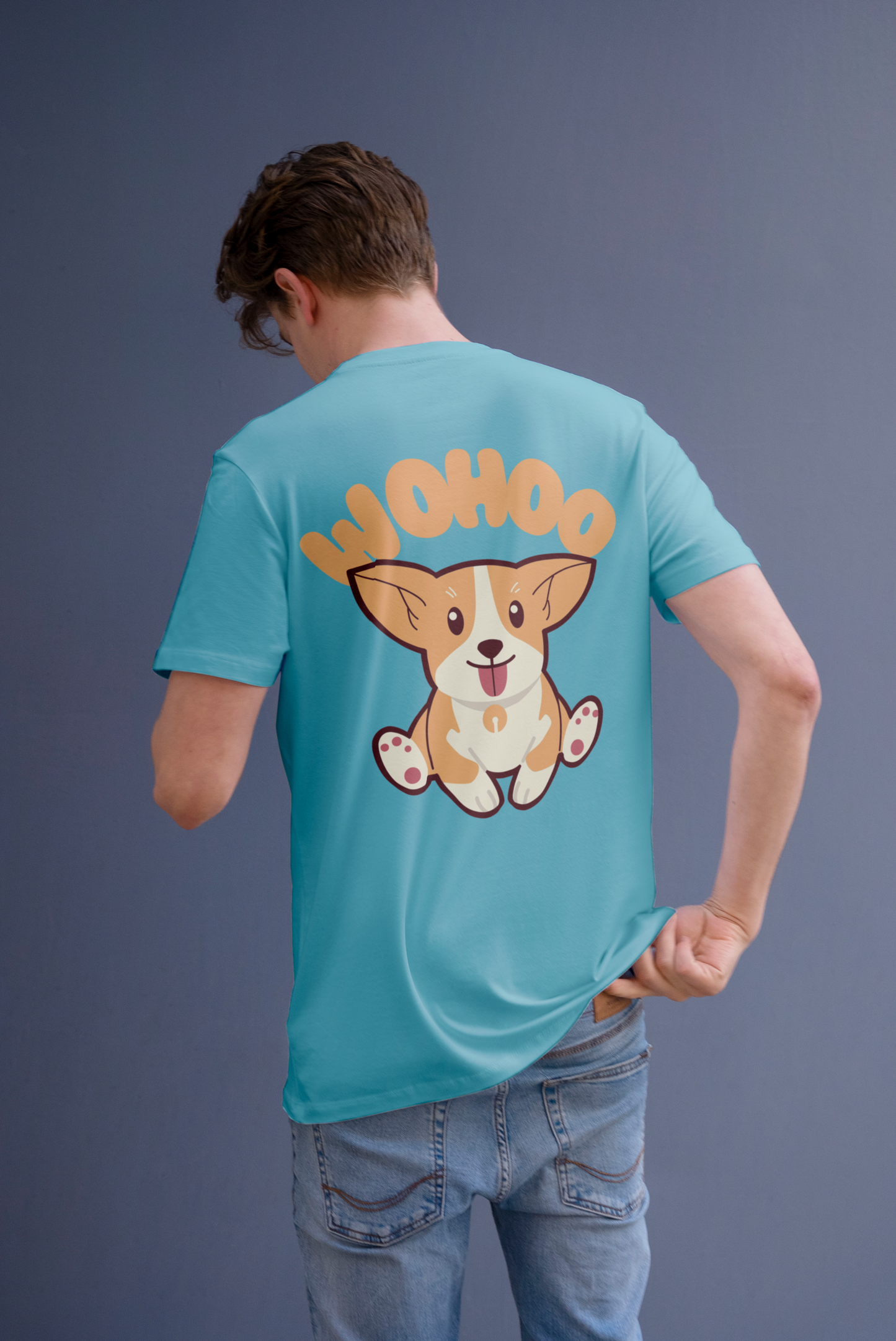 Playful Paws Blue Oversized T-Shirt - FLIQ