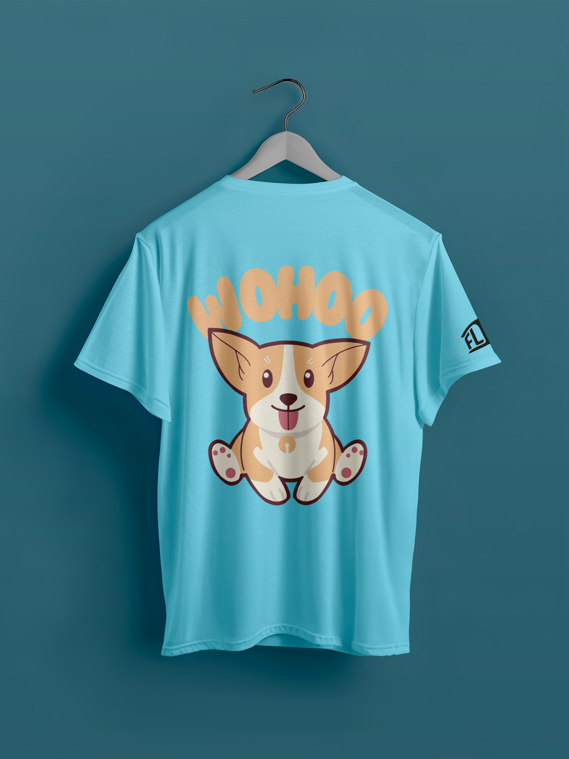 Playful Paws Blue Oversized T-Shirt