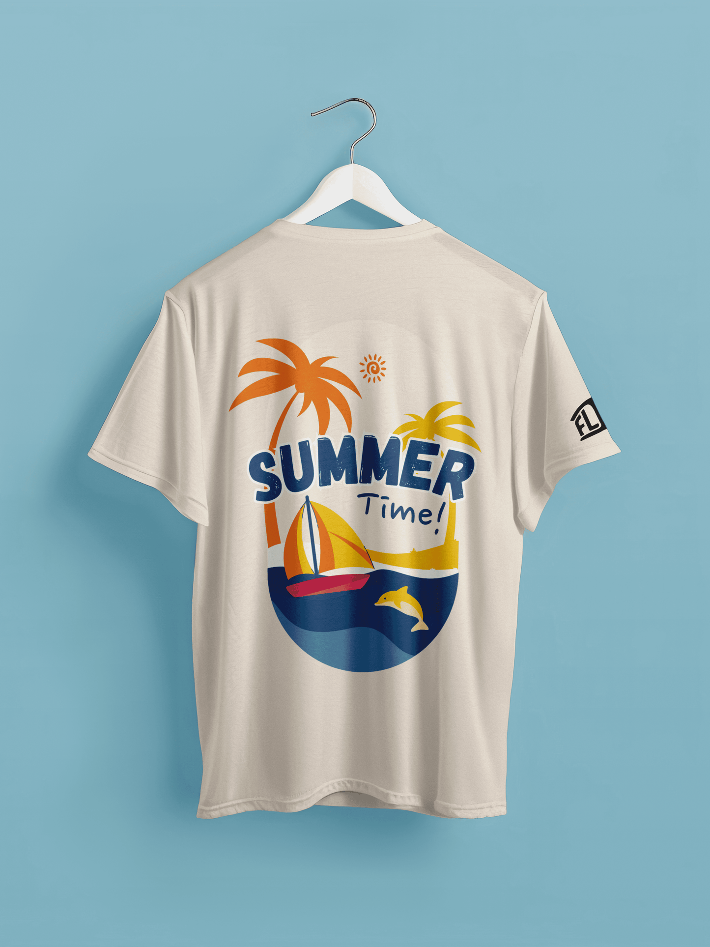 Summer Sail Off-White Oversized T-Shirt - FLIQ