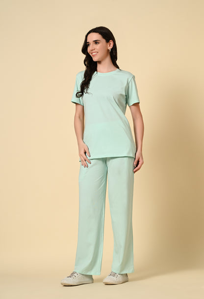 Mist Green lounge wear Co-ord set - FLIQ