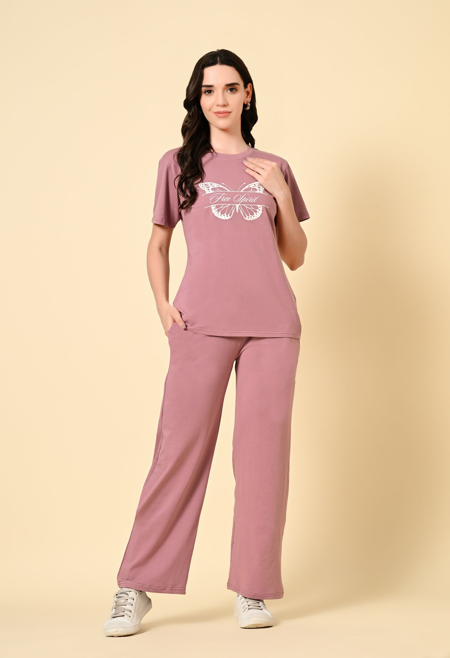 Flamingo Pink lounge wear Co-ord set - FLIQ