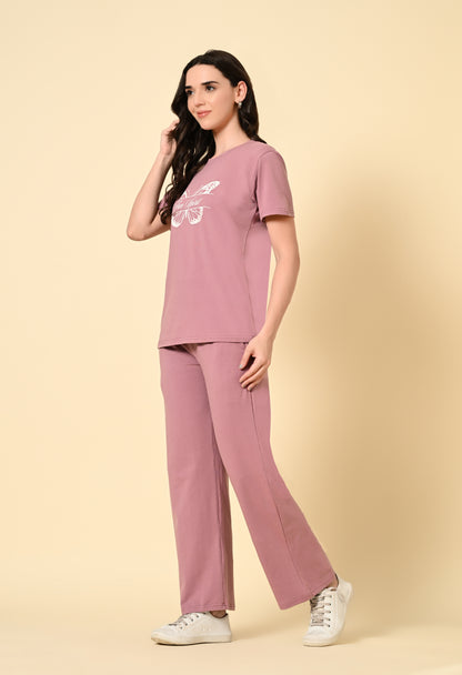 Flamingo Pink lounge wear Co-ord set - FLIQ