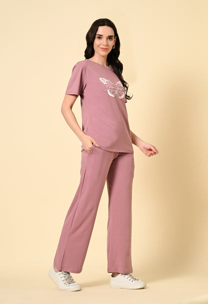 Flamingo Pink lounge wear Co-ord set - FLIQ