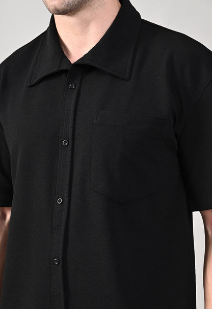 Black Shirt Co-ord Set for Men - FLIQ