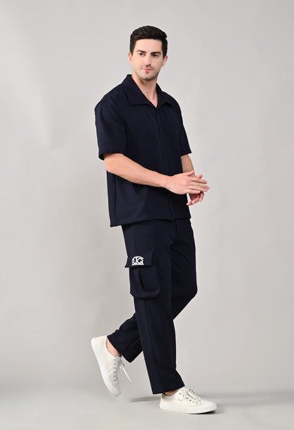 Blue Shirt Co-ord Set for Men - FLIQ