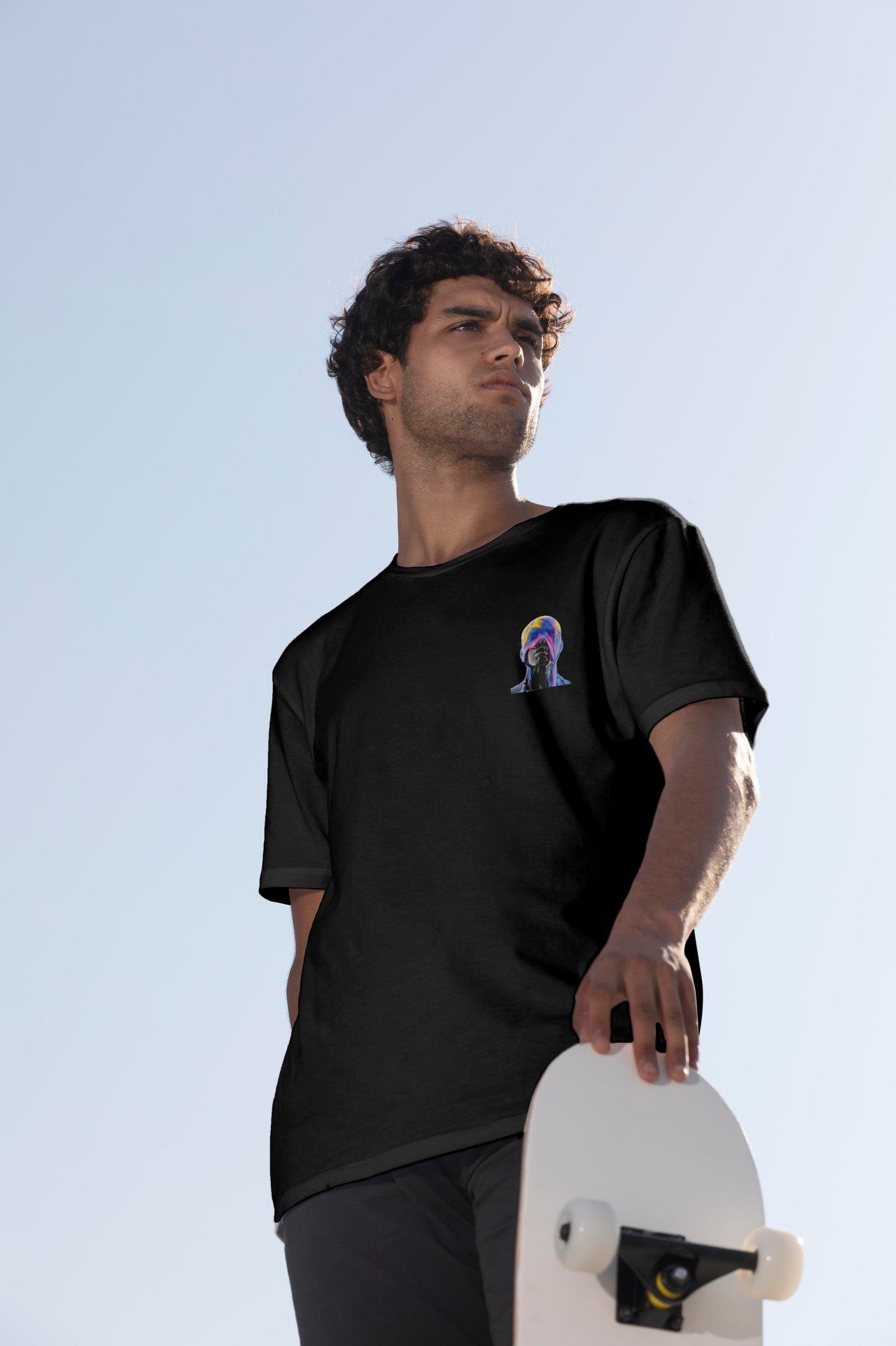 Techno Spirit TShirt Black Oversized T-Shirt - FLIQ