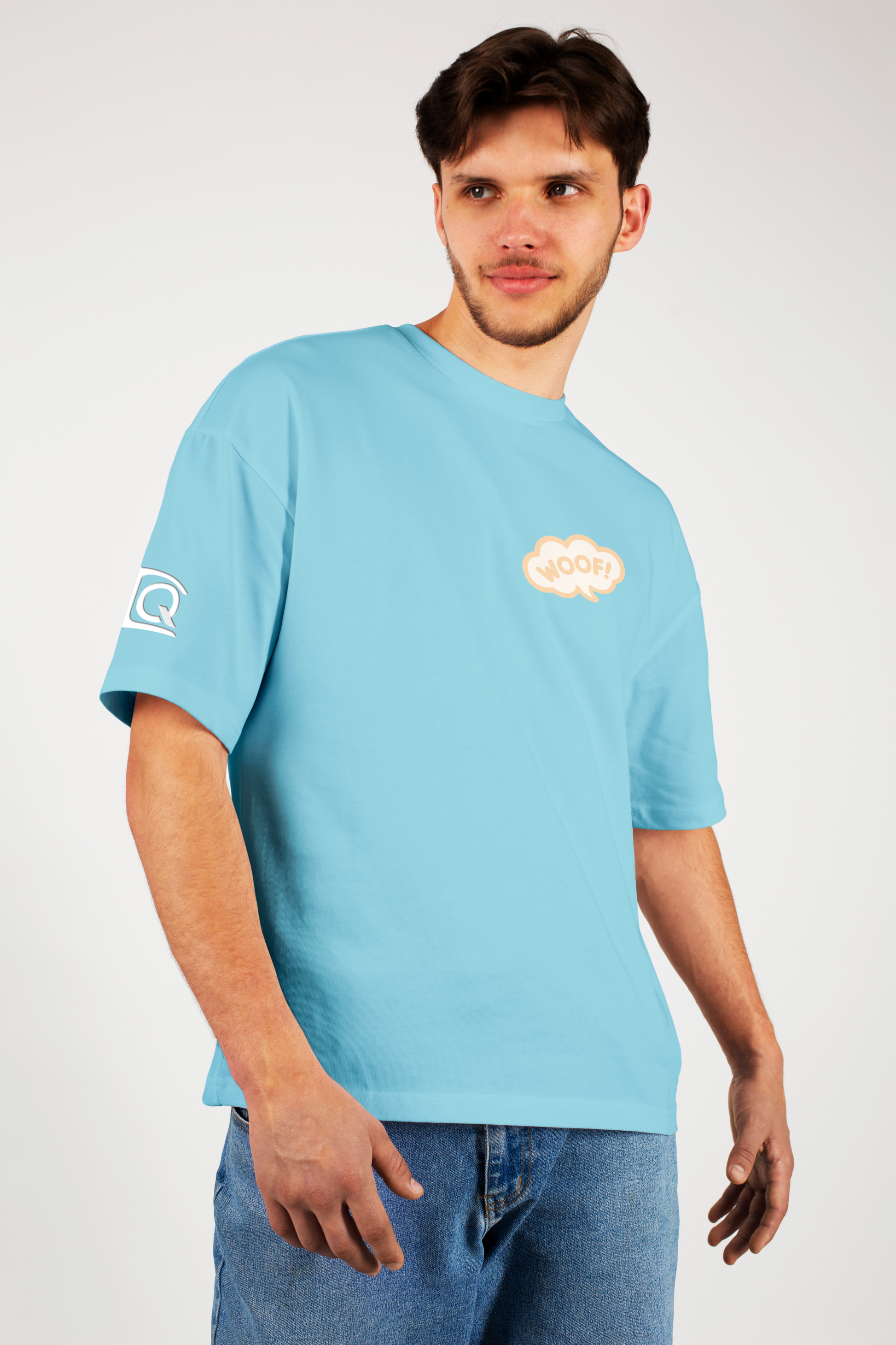 Playful Paws Blue Oversized T-Shirt