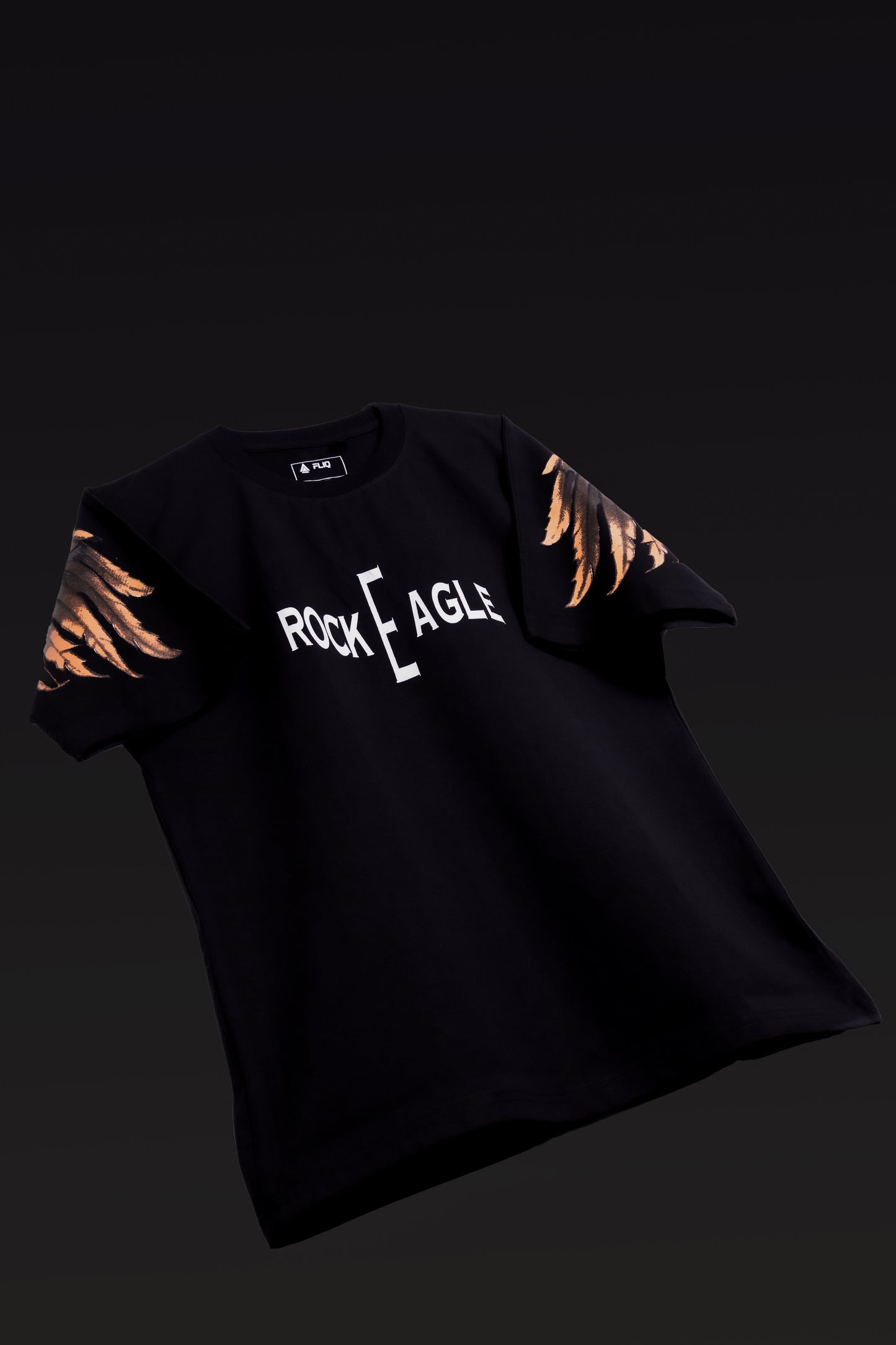 Rock Eagle Soar Black Oversized T-Shirt - FLIQ