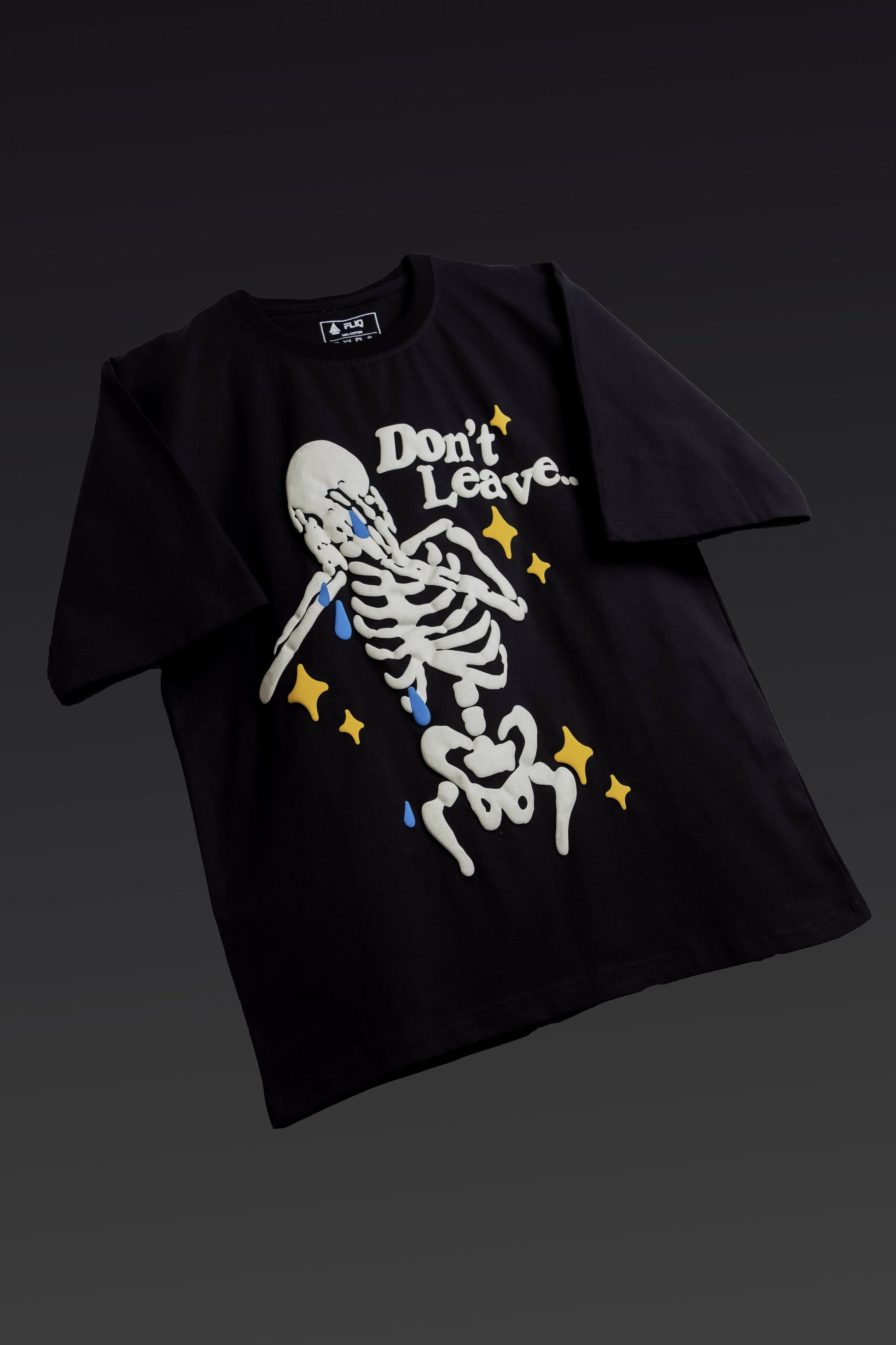 Crying Skeleton Black Oversized T-Shirt