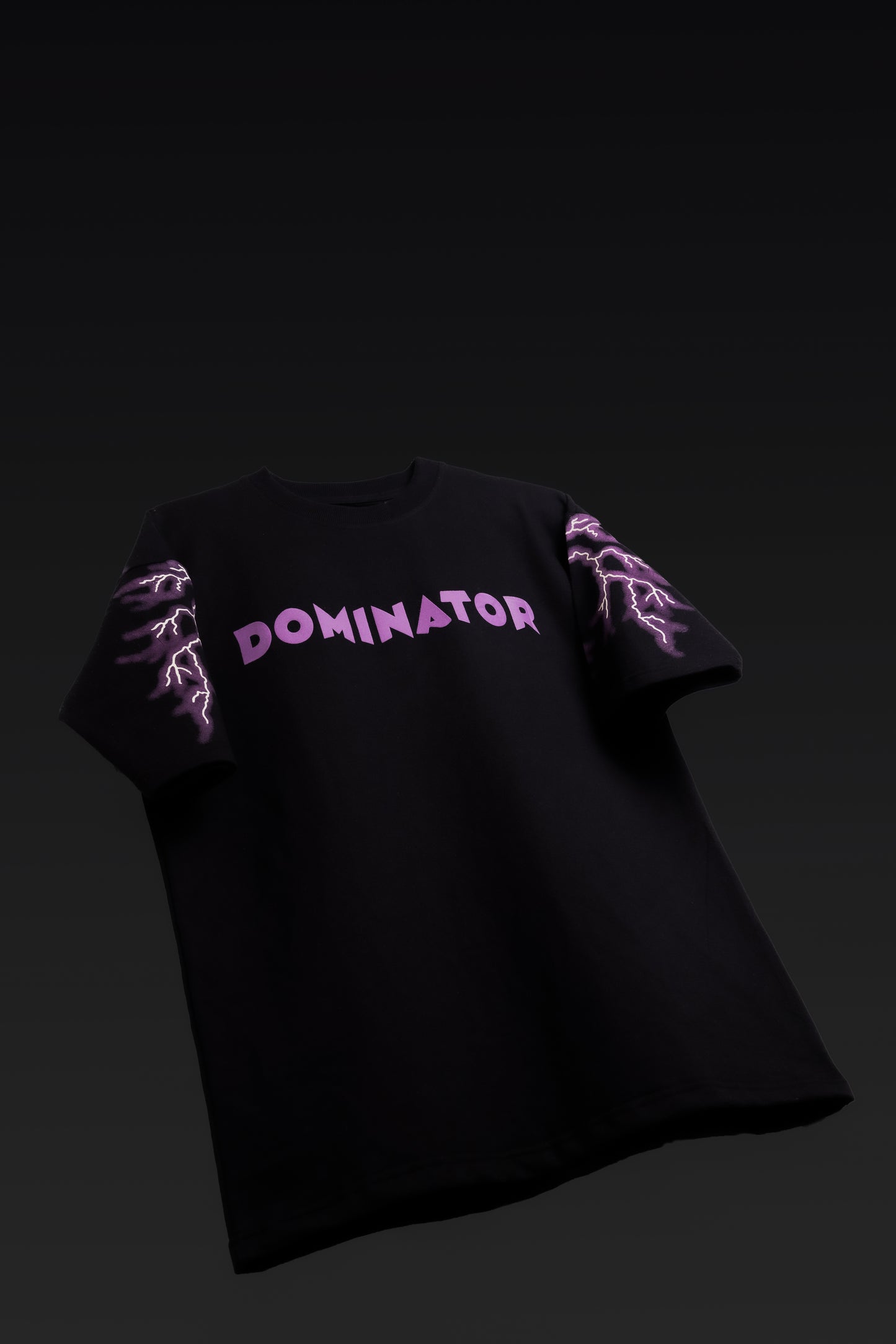 Lightning Dominator Black Oversized T-Shirt - FLIQ