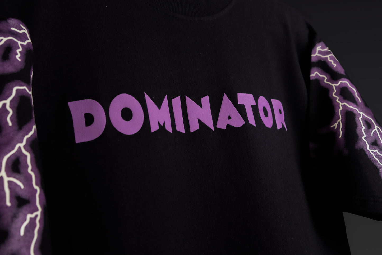 Lightning Dominator Black Oversized T-Shirt - FLIQ