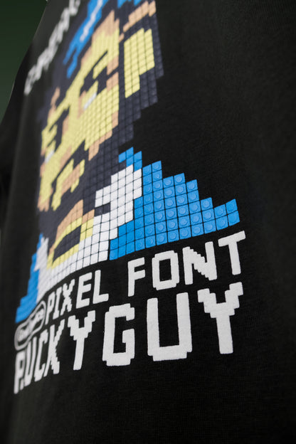 Pixel Plucky Black Oversized T-Shirt - FLIQ