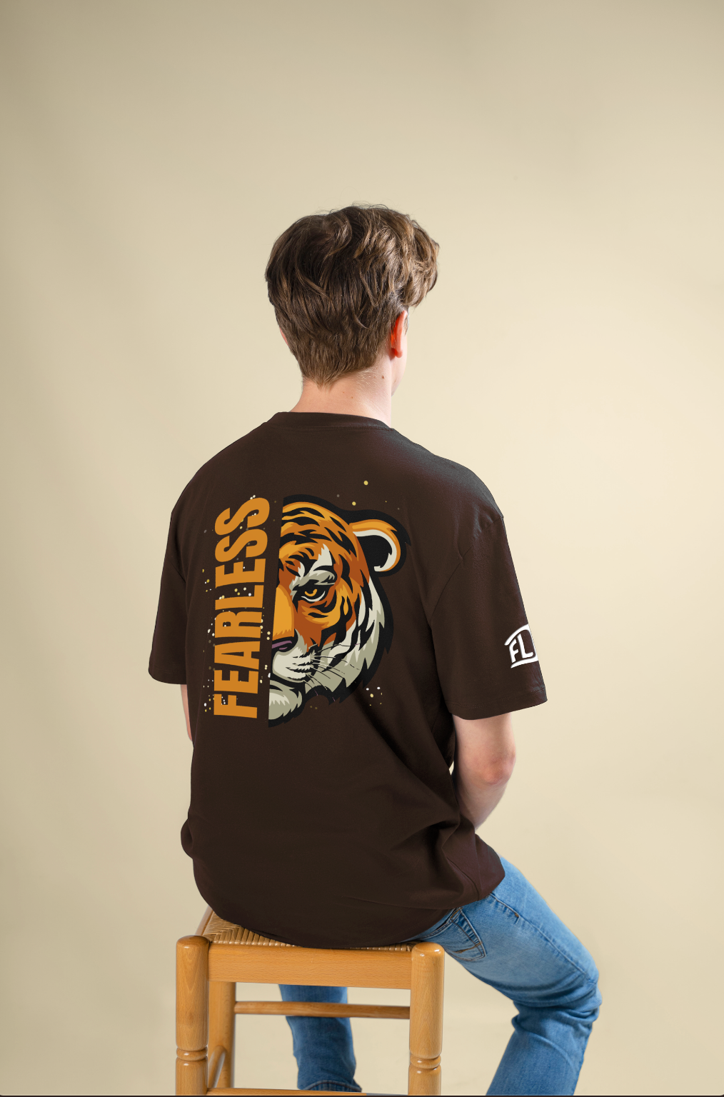 Savage Tiger Brown Oversized T-Shirt - FLIQ