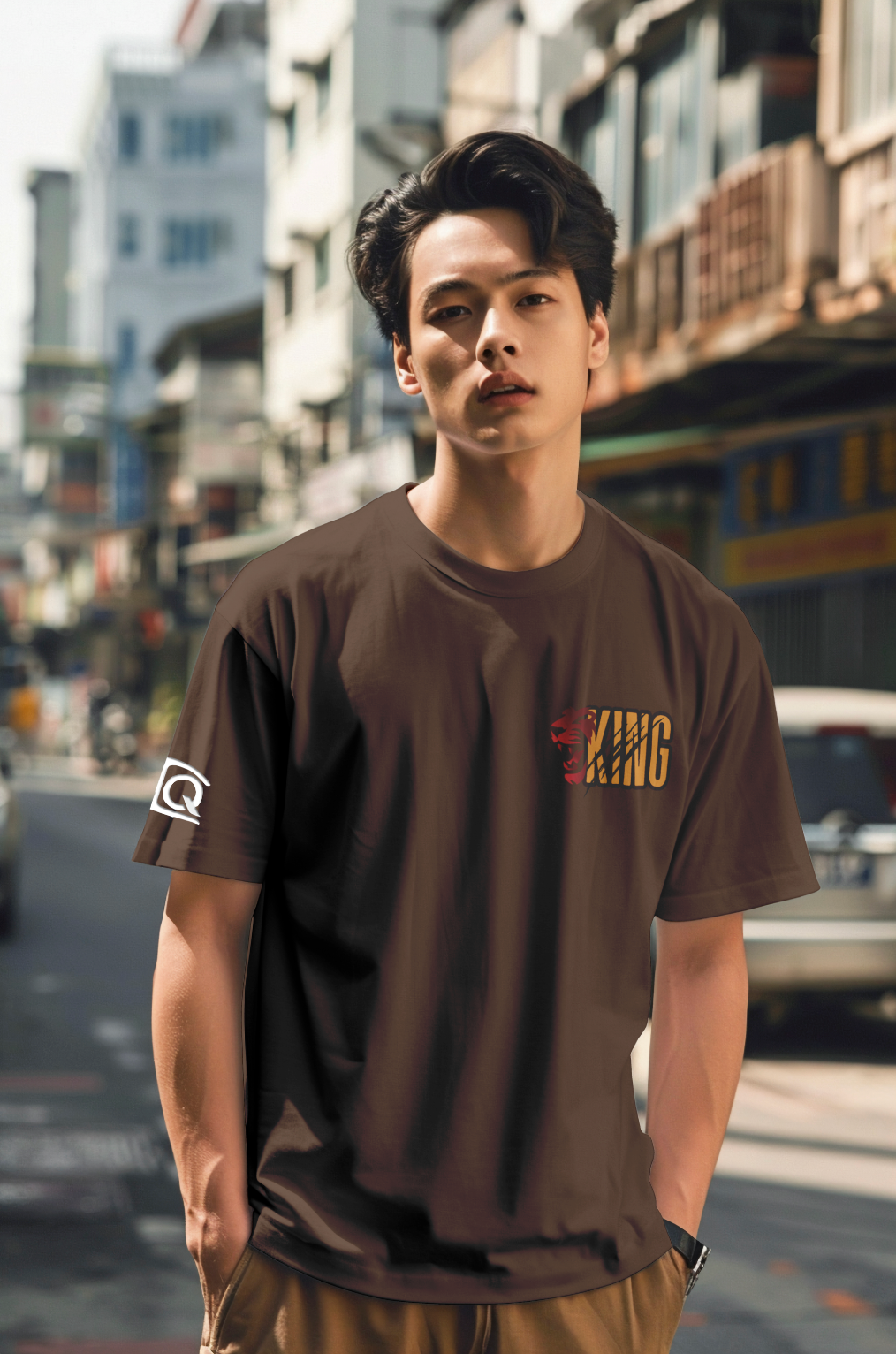 Savage Tiger Brown Oversized T-Shirt