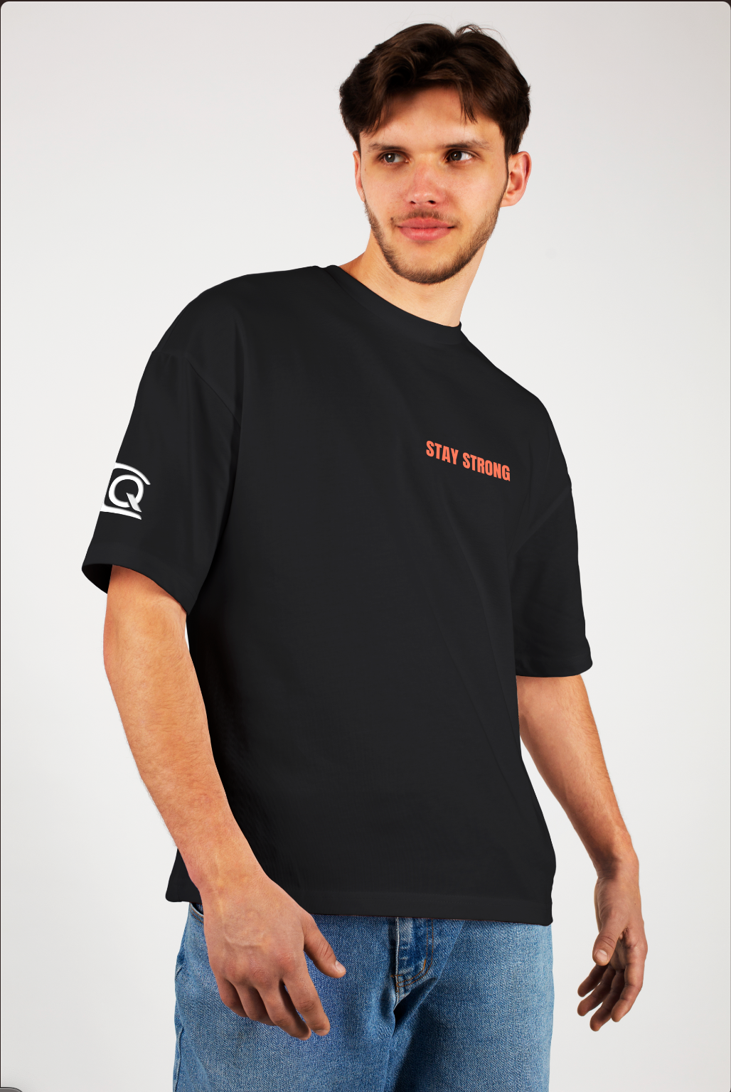 Never Give Up Black Oversized T-Shirt - FLIQ