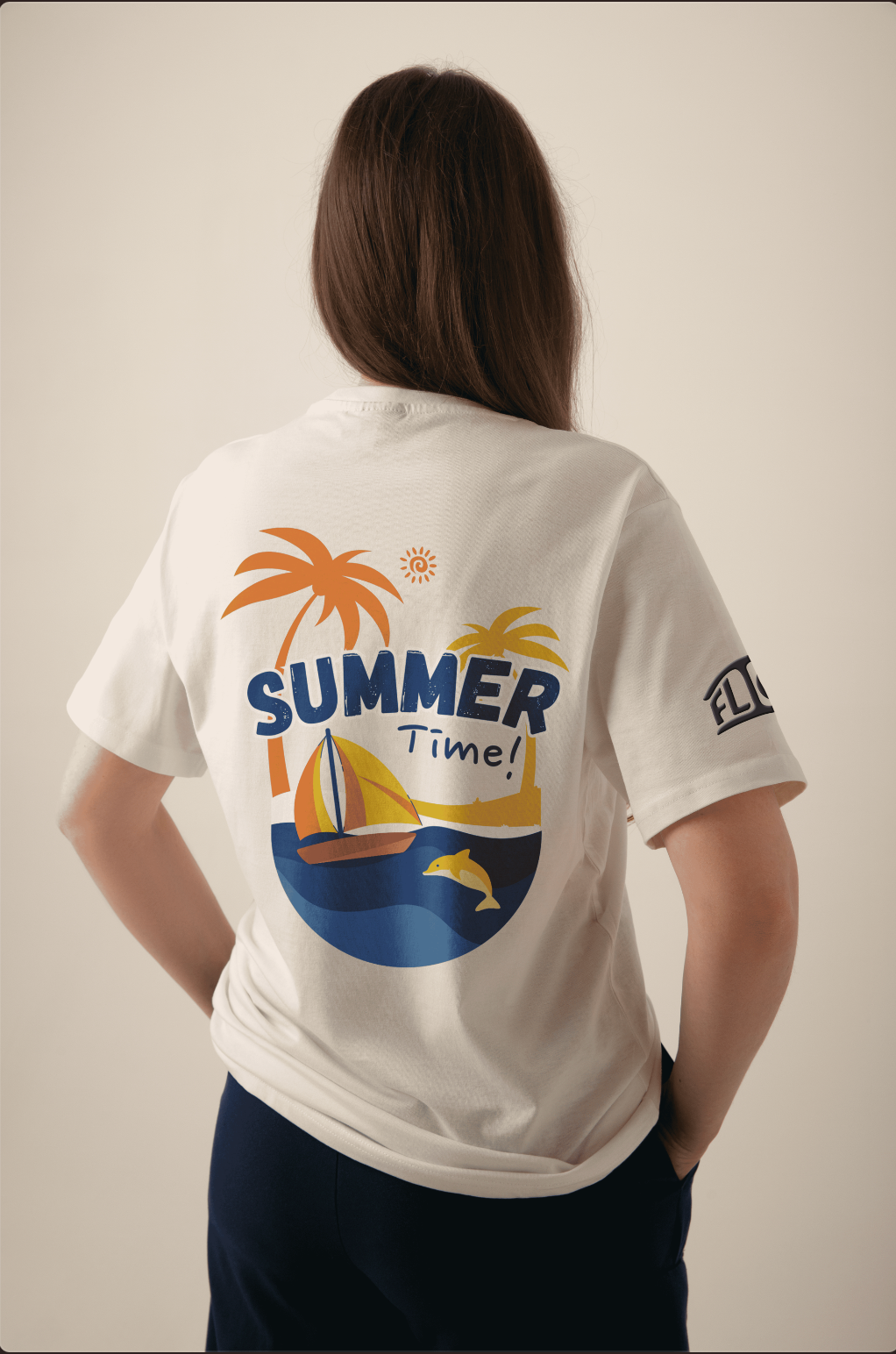 Summer Sail Off-White Oversized T-Shirt