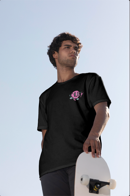 Retro Time Warp Black Oversized T-Shirt - FLIQ